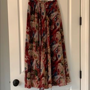 COLDWATER CREEK MAXI LINED FLORAL LADIES SKIRT